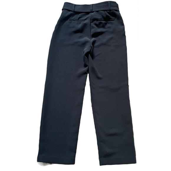 WILFRED / ARITZIA BLACK TIE FRONT HIGH WAISTED BELTED TROUSER PANT SIZE 0 - Picture 12 of 13